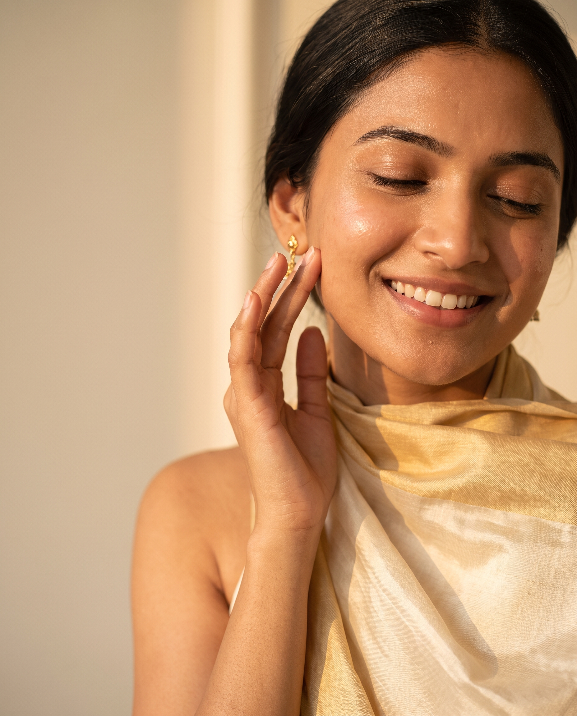 Healthy glowing skin before the wedding